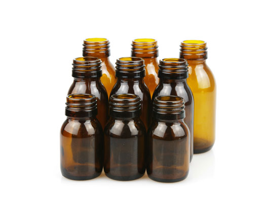 Amber Glass Syrup Bottles