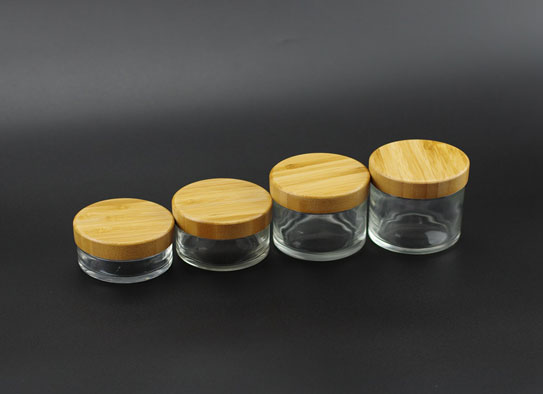 Glass CRC Jar with Real Bamboo Child Proof Cap