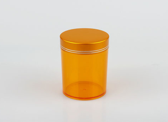Transparent Orange Plastic Bottle Pill Bottle With Aluminium Screw Cap