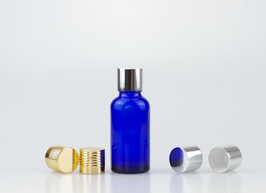 Download 30ml Blue Glass Bottle With 18 415 Glossy Aluminium Cap For Cosmetic Oil Wholesale