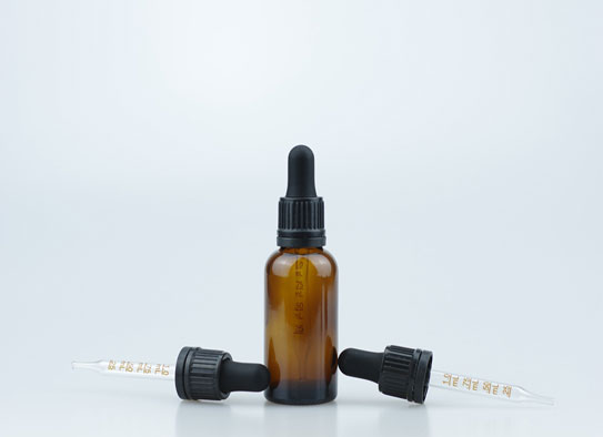 30ml Amber Glass Bottle With 18-415 Glossy Dropper Cap