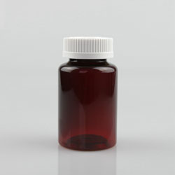 PET Amber Color Plastic Bottle Pill Bottle with Child Proof CRC Cap