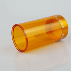 Transparent Orange Plastic Bottle Pill Bottle With Aluminium Screw Cap